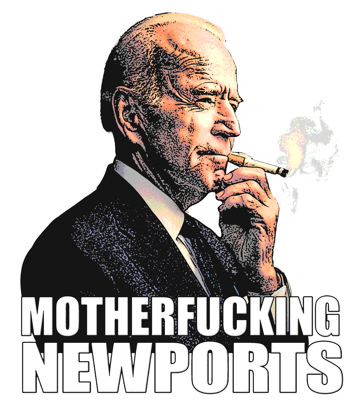 Fashion Politik Joe Biden 2024 Motherfucking Newports T-Shirt - Powder Blue, White, Black - 100% Cotton Premium Comfort Colors