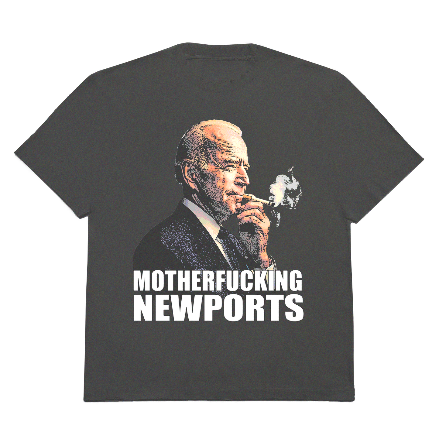 Fashion Politik Joe Biden 2024 Motherfucking Newports T-Shirt - Powder Blue, White, Black - 100% Cotton Premium Comfort Colors