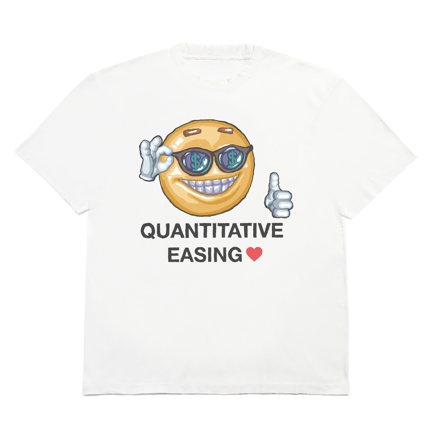 Fashion Politik "Quantitative Easing" Tee - Creme, White - 100% Cotton Premium Comfort Colors